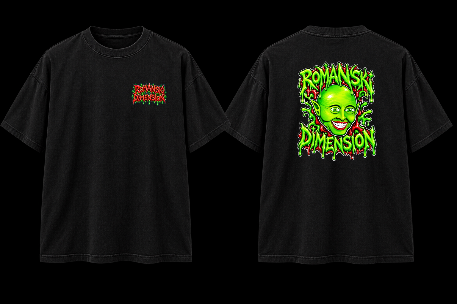 Green Mutant Tee front and back mockup