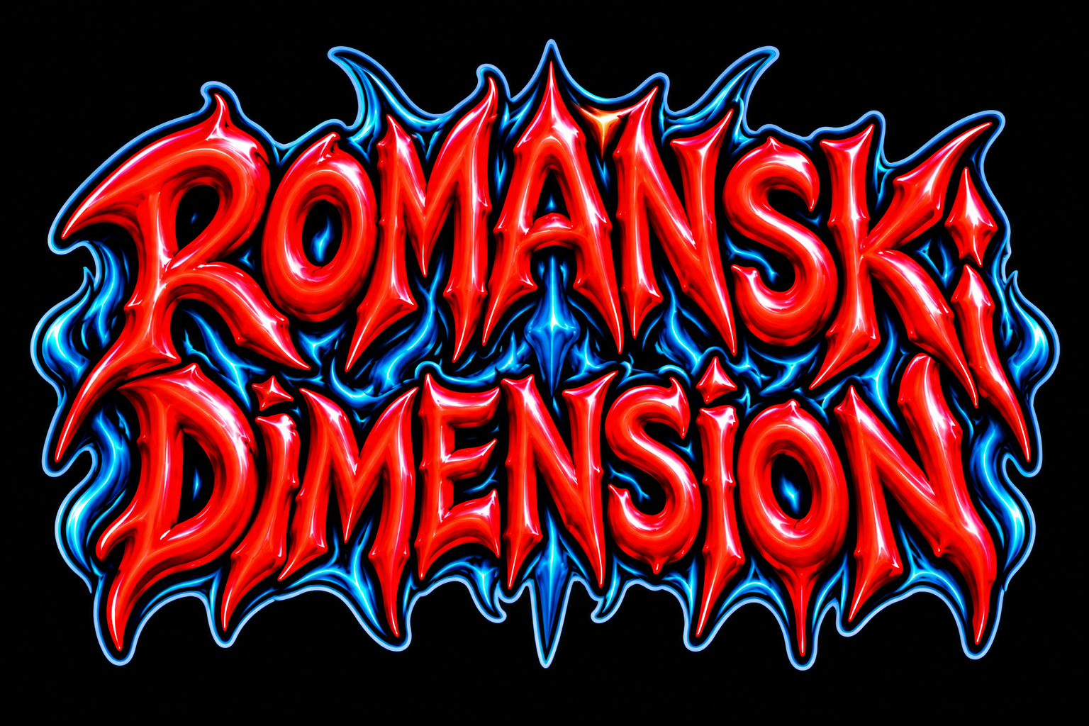Logo Romanski Dimension rojo y azul